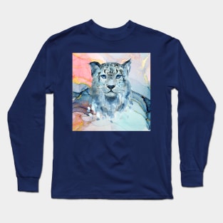 Painted Snow Leopard Long Sleeve T-Shirt